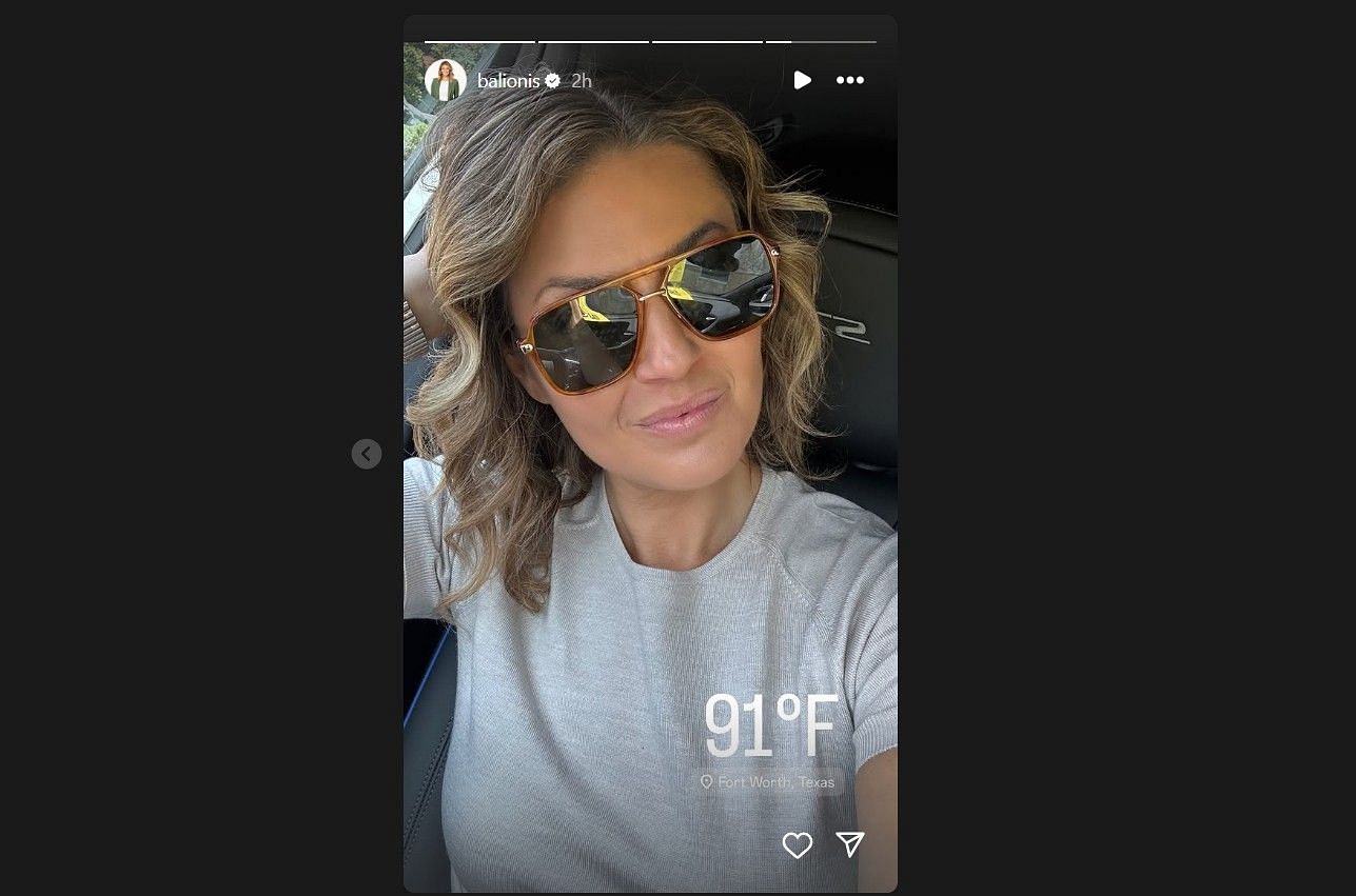 A still taken from Amanda Balionis' Instagram story on May 25, 2025 - Image via Instagram@balionis